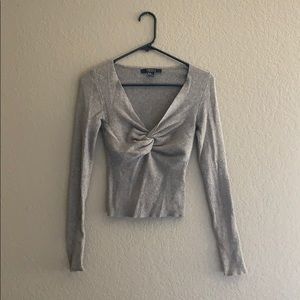 Cropped Long Sleeve Sweater